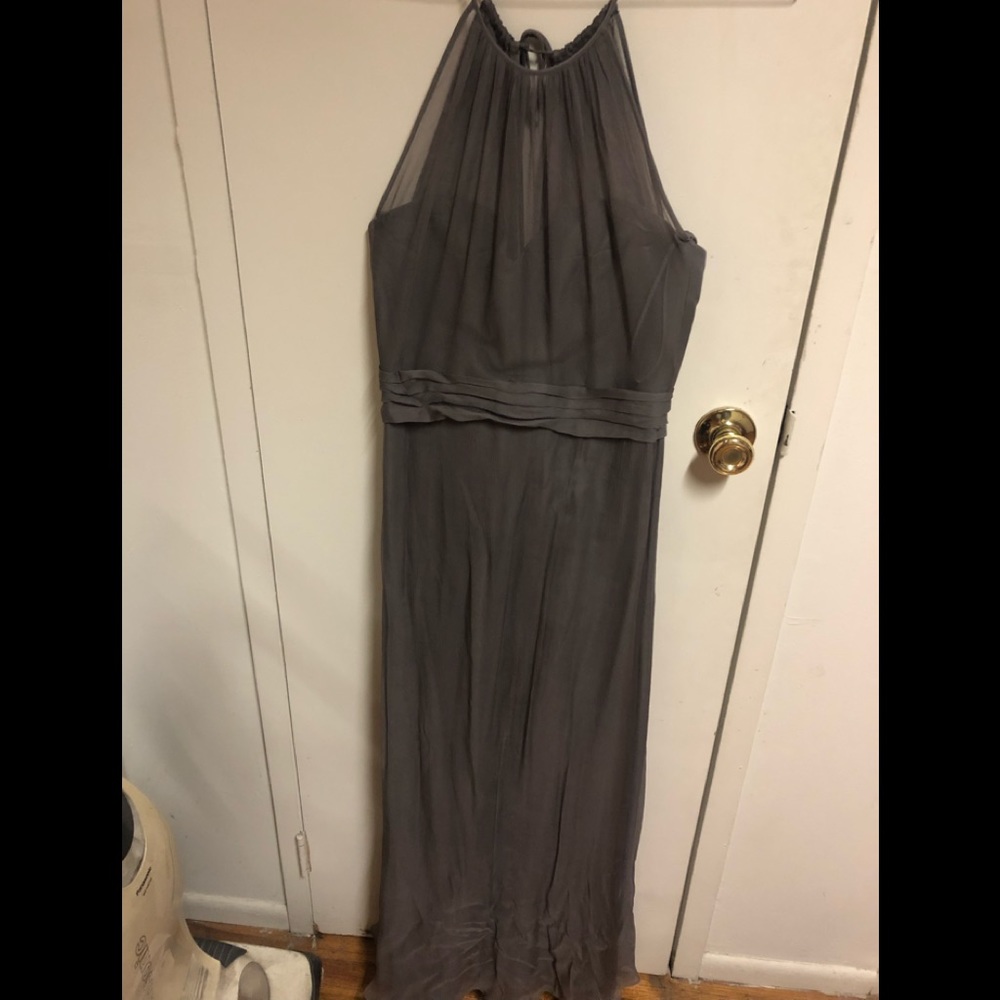 Long cocktail dress, Amsale size 6, grayish purple